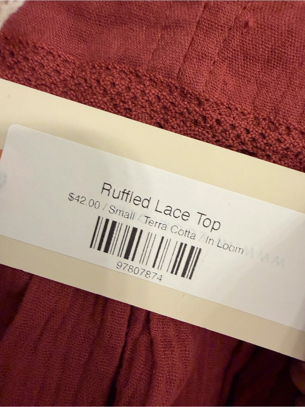 In Bloom Rust Red Ruffled Yoke Blouse - Picture 4 of 5